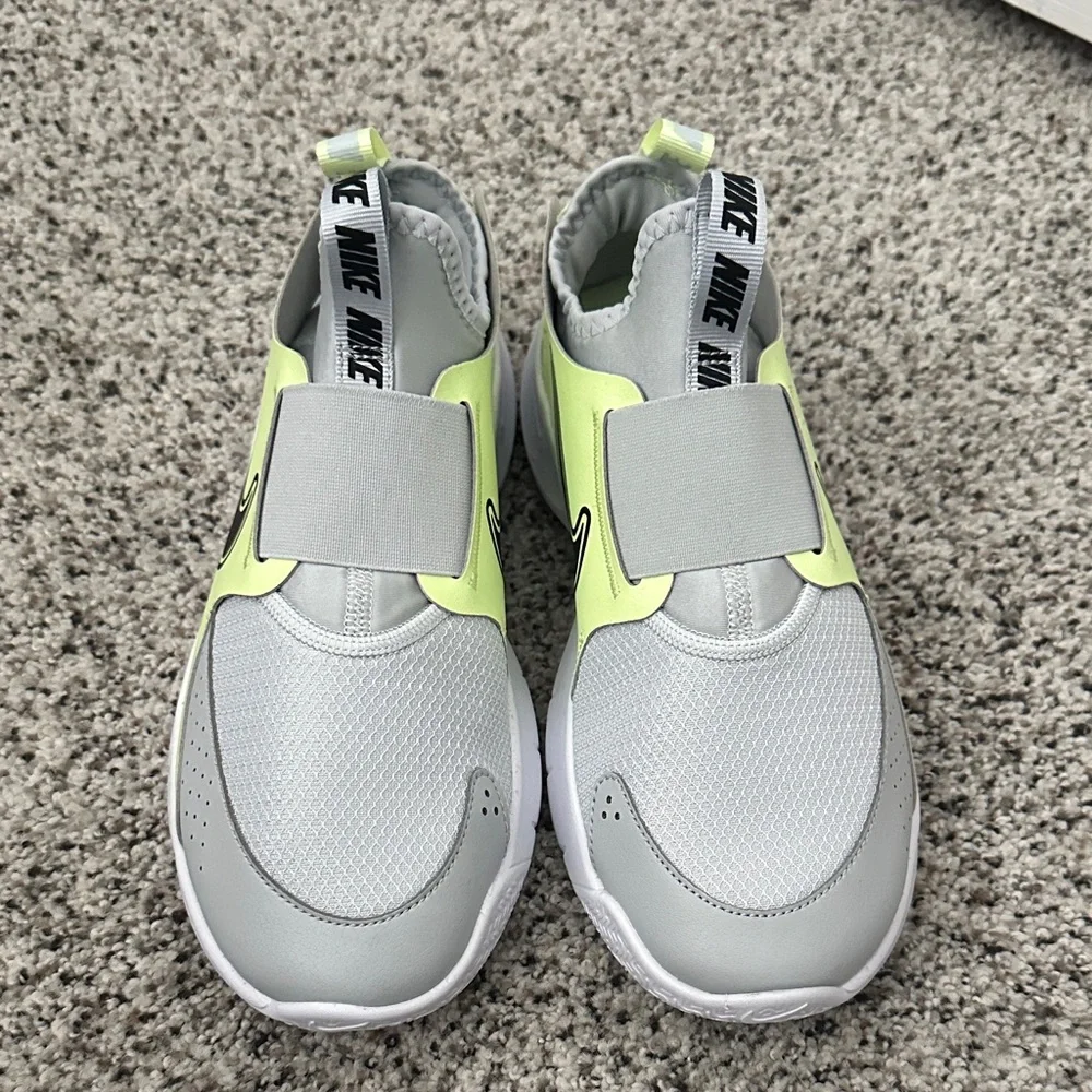 Nike Kids Silver and Neon Green Slip-On Sneakers - Picture 1 of 3